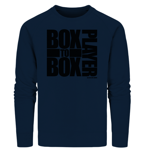 N.O.S.W. BLOCK Fanblock Sweater "BOX TO BOX PLAYER" Männer Organic Sweatshirt navy