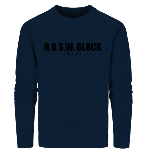 N.O.S.W. BLOCK Sweater "N.O.S.W. BLOCK ATHLETICS" Männer Organic Sweatshirt navy