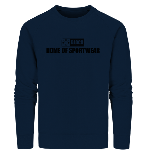 N.O.S.W. BLOCK Sweater "HOME OF SPORTWEAR" Männer Organic Sweatshirt navy