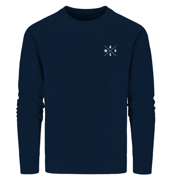 N.O.S.W. BLOCK Fanblock Sweater "AGAINST MODERN FOOTBALL" beidseitig bedrucktes Organic Sweatshirt navy