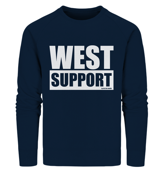 N.O.S.W. BLOCK Fanblock Sweater "WEST SUPPORT" Männer Organic Sweatshirt navy