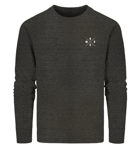 N.O.S.W. BLOCK Fanblock Sweater "AGAINST MODERN FOOTBALL" beidseitig bedrucktes Organic Sweatshirt dark heather grau