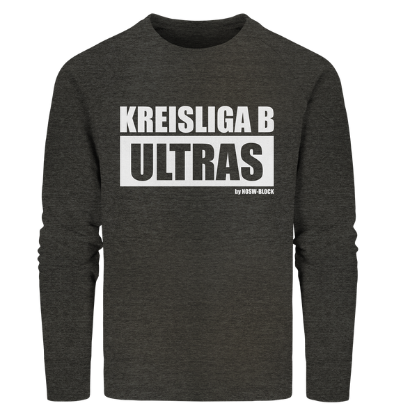 N.O.S.W. BLOCK Ultras Sweater "KREISLIGA B ULTRAS" Männer Organic Sweatshirt dark heather grau