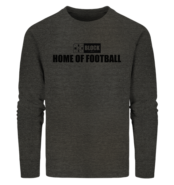 N.O.S.W. BLOCK Sweater "HOME OF FOOTBALL" Männer Organic Sweatshirt dark heather grau