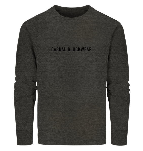 N.O.S.W. BLOCK Hoodie "CASUAL BLOCKWEAR" beidseitig bedruckter Männer Organic Sweatshirt dark heather grau