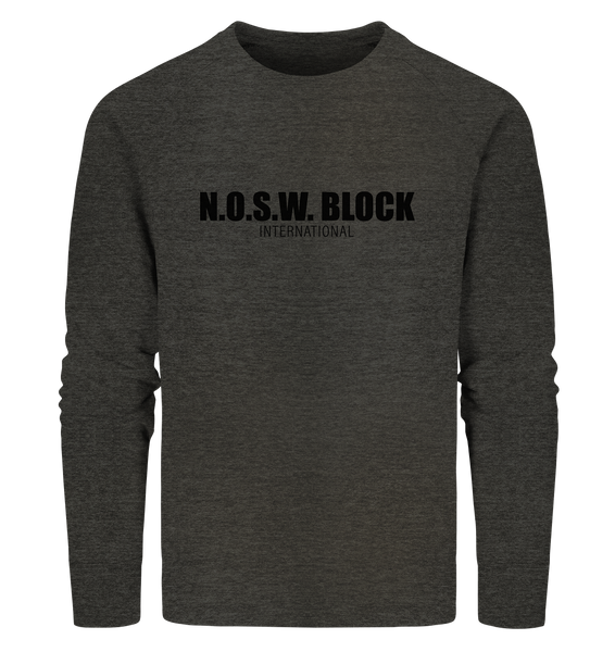 N.O.S.W. BLOCK Sweater "N.O.S.W. BLOCK INTERNATIONAL" Männer Organic Sweatshirt dark heather grau