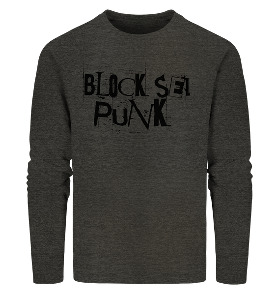 N.O.S.W. BLOCK Fanblock Sweater "BLOCK SEI PUNK" Männer Organic Sweatshirt dark heather grau