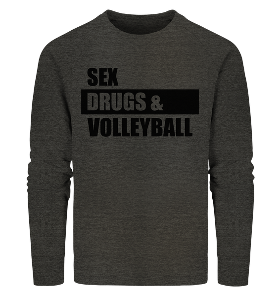 N.O.S.W. BLOCK Fanblock Sweater "SEX, DRUGS & VOLLEYBALL" Männer Organic Sweatshirt dark heather grau
