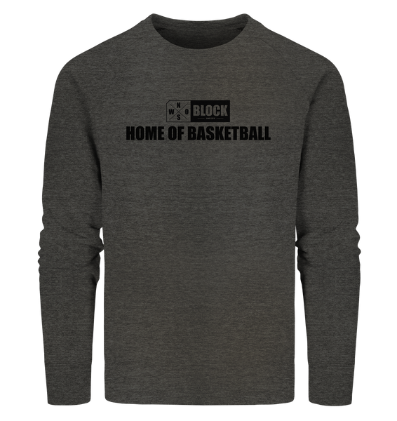 N.O.S.W. BLOCK Sweater "HOME OF BASKETBALL" Männer Organic Sweatshirt dark heather grau