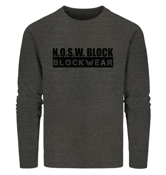 N.O.S.W. BLOCK Sweater "BLOCKWEAR" Männer Organic Sweatshirt dunkelgrau
