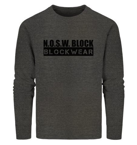 N.O.S.W. BLOCK Sweater "BLOCKWEAR" Männer Organic Sweatshirt dunkelgrau