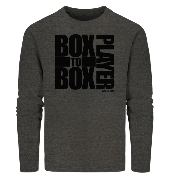 N.O.S.W. BLOCK Fanblock Sweater "BOX TO BOX PLAYER" Männer Organic Sweatshirt dark heather grau