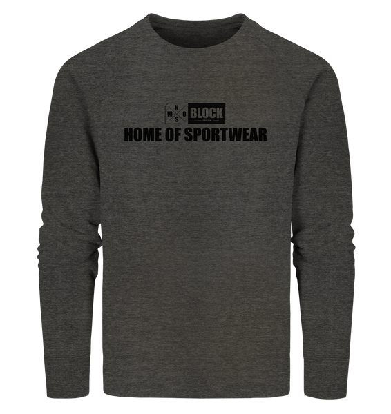 N.O.S.W. BLOCK Sweater "HOME OF SPORTWEAR" Männer Organic Sweatshirt dark heather grau
