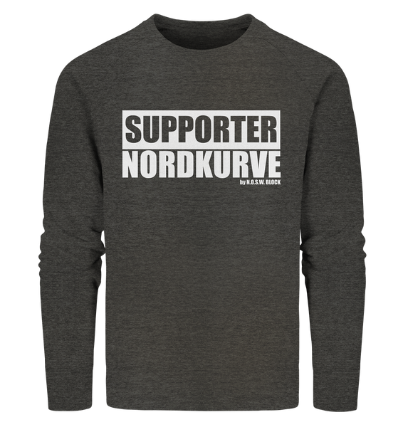 N.O.S.W. BLOCK Fanblock Sweater "SUPPORTER NORDKURVE" Männer Organic Sweatshirt dunkelgrau