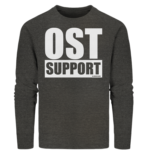N.O.S.W. BLOCK Fanblock Sweater "OST SUPPORT" Männer Organic Sweatshirt dark heather grau
