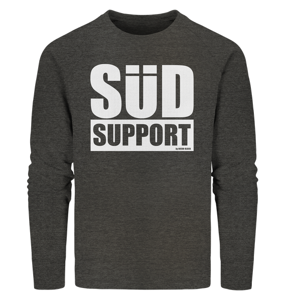 N.O.S.W. BLOCK Fanblock Sweater "SÜD SUPPORT" Männer Organic Sweatshirt dark heather grau