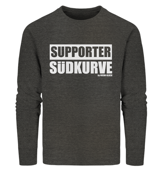 N.O.S.W. BLOCK Fanblock Sweater "SUPPORTER SÜDKURVE" Männer Organic Sweatshirt dark heather grau