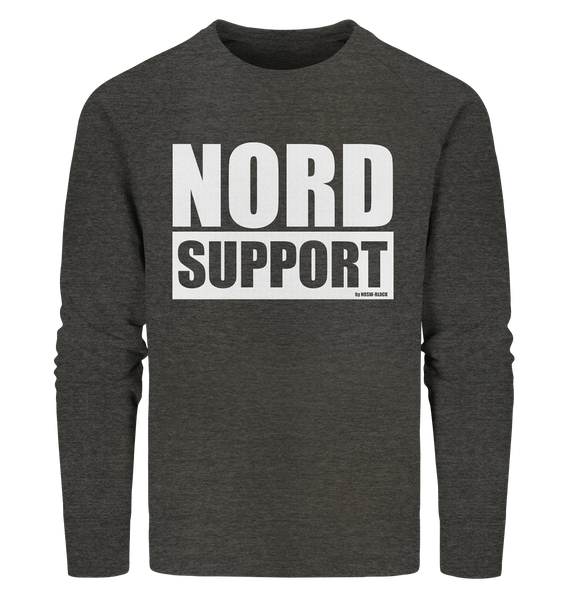 N.O.S.W. BLOCK Fanblock Sweater "NORD SUPPORT" Männer Organic Sweatshirt dark heather grau