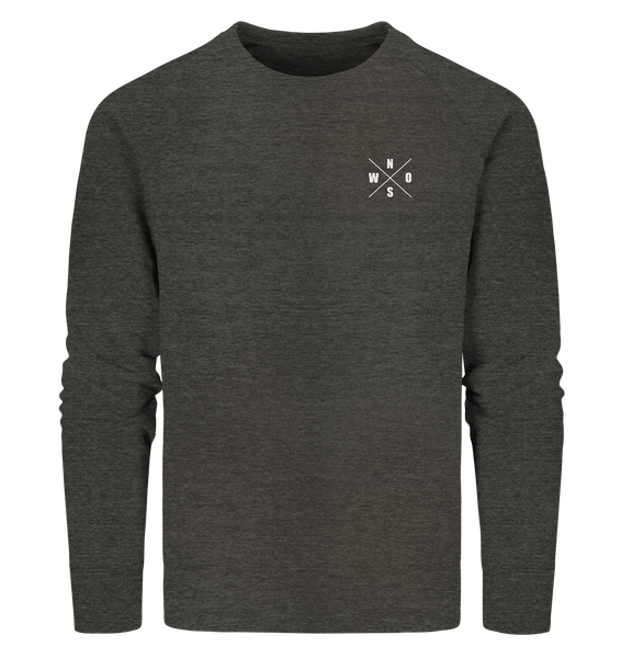 N.O.S.W. BLOCK Sweater "N.O.S.W. ICON" @ Front & Back Männer Organic Sweatshirt dunkelgrau