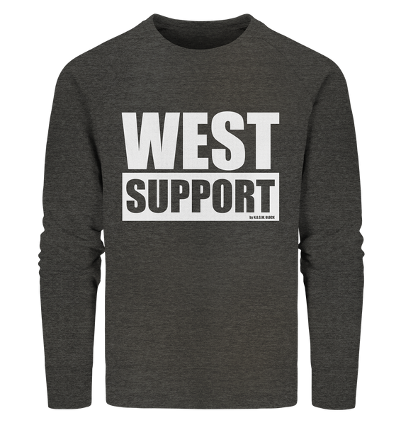 N.O.S.W. BLOCK Fanblock Sweater "WEST SUPPORT" Männer Organic Sweatshirt dark heather grau