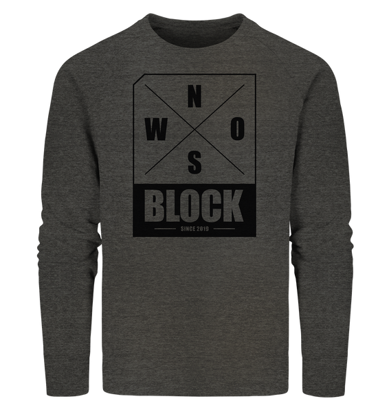 N.O.S.W. BLOCK Logo Männer Organic Sweatshirt dunkelgrau