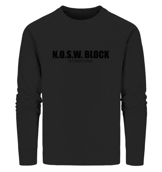 N.O.S.W. BLOCK Sweater "N.O.S.W. BLOCK INTERNATIONAL" Männer Organic Sweatshirt schwarz