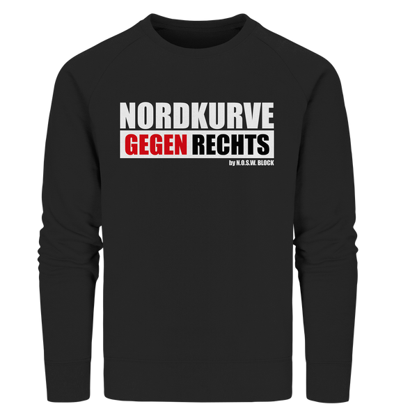 N.O.S.W. BLOCK Gegen Rechts Sweater "NORDKURVE GEGEN RECHTS" Männer Organic Sweatshirt schwarz