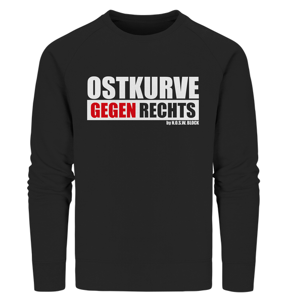 N.O.S.W. BLOCK Gegen Rechts Sweater "OSTKURVE GEGEN RECHTS" Männer Organic Sweatshirt schwarz