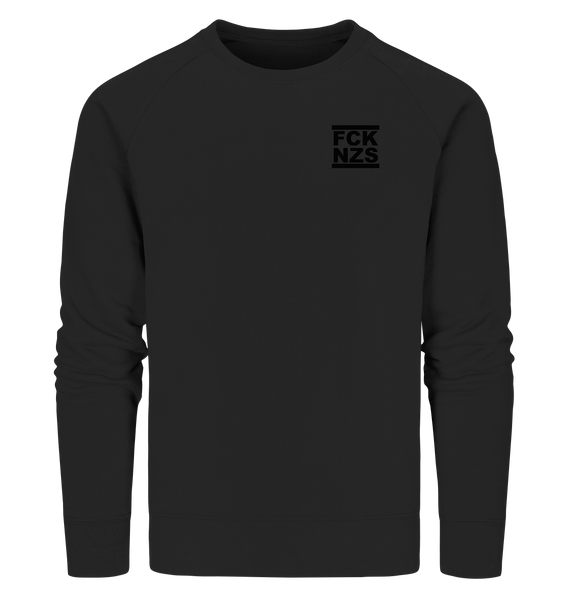 N.O.S.W. BLOCK Gegen Rechts Sweater "FCK NZS" beidseitig bedrucktes Männer Organic Sweatshirt schwarz