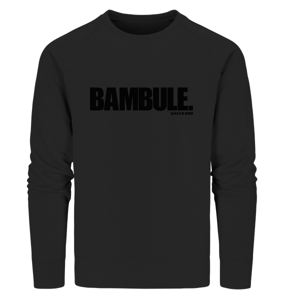 N.O.S.W. BLOCk Fanblock Sweater "BAMBULE." Organic Sweatshirt schwarz