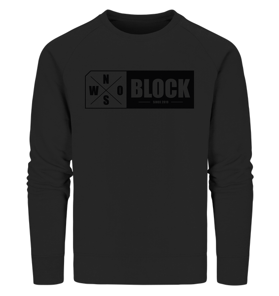 N.O.S.W. BLOCK Logo Sweater Männer Organic Sweatshirt schwarz
