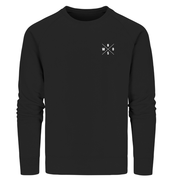 N.O.S.W. BLOCK Sweater "N.O.S.W. ICON" @ Front & Back Männer Organic Sweatshirt schwarz