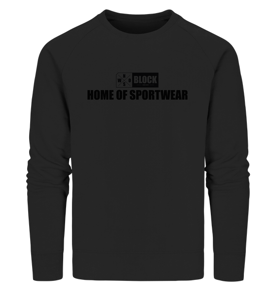 N.O.S.W. BLOCK Sweater "HOME OF SPORTWEAR" Männer Organic Sweatshirt schwarz
