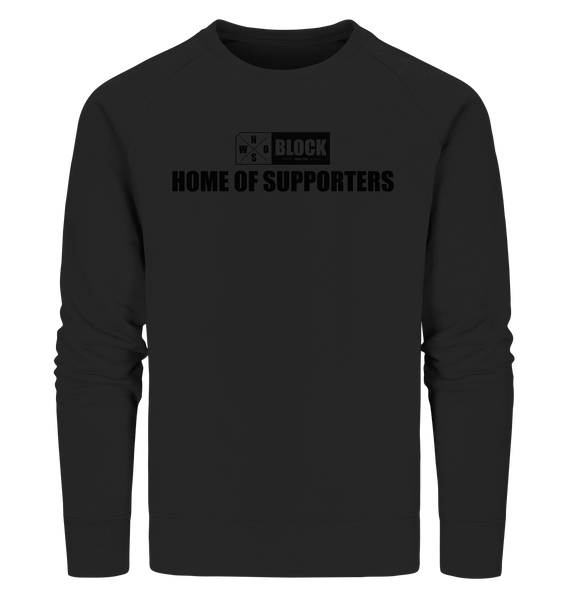 N.O.S.W. BLOCK Hoodie "HOME OF SUPPORTERS" Männer Organic Sweatshirt schwarz