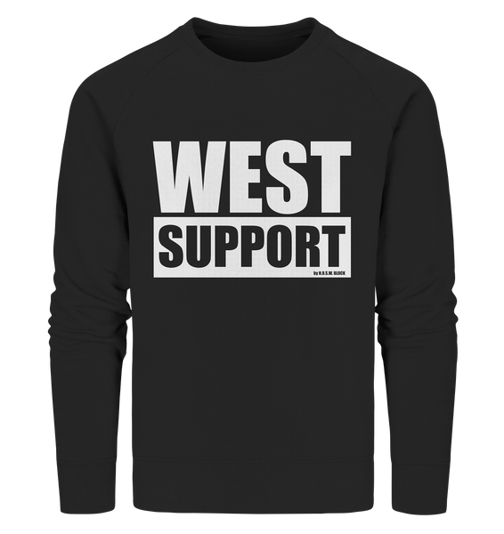 N.O.S.W. BLOCK Fanblock Sweater "WEST SUPPORT" Männer Organic Sweatshirt schwarz