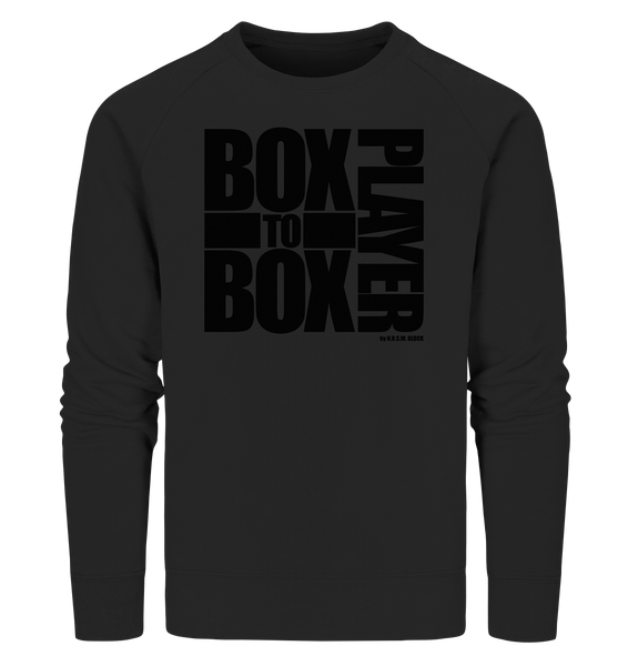 N.O.S.W. BLOCK Fanblock Sweater "BOX TO BOX PLAYER" Männer Organic Sweatshirt schwarz