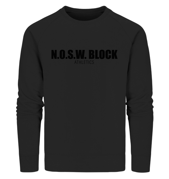 N.O.S.W. BLOCK Sweater "N.O.S.W. BLOCK ATHLETICS" Männer Organic Sweatshirt schwarz