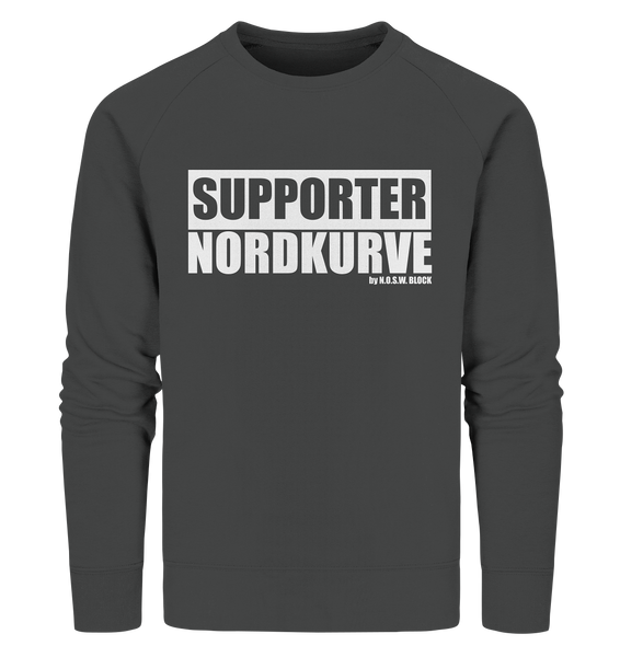 N.O.S.W. BLOCK Fanblock Sweater "SUPPORTER NORDKURVE" Männer Organic Sweatshirt anthrazit