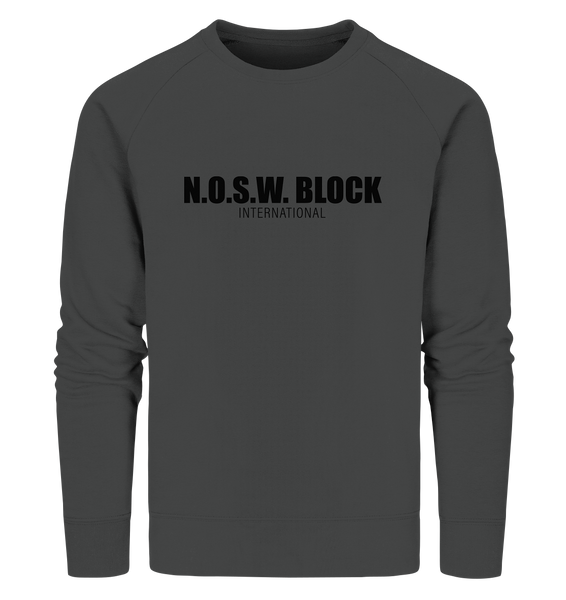 N.O.S.W. BLOCK Sweater "N.O.S.W. BLOCK INTERNATIONAL" Männer Organic Sweatshirt anthrazit