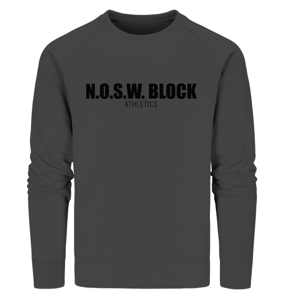 N.O.S.W. BLOCK Sweater "N.O.S.W. BLOCK ATHLETICS" Männer Organic Sweatshirt anthrazit