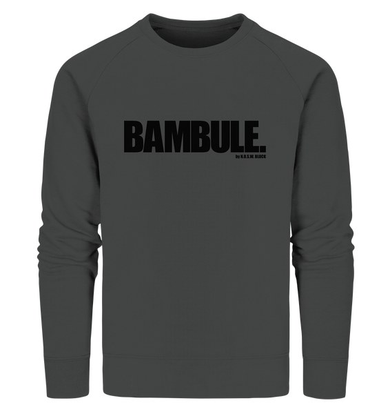 N.O.S.W. BLOCk Fanblock Sweater "BAMBULE." Organic Sweatshirt anthrazit