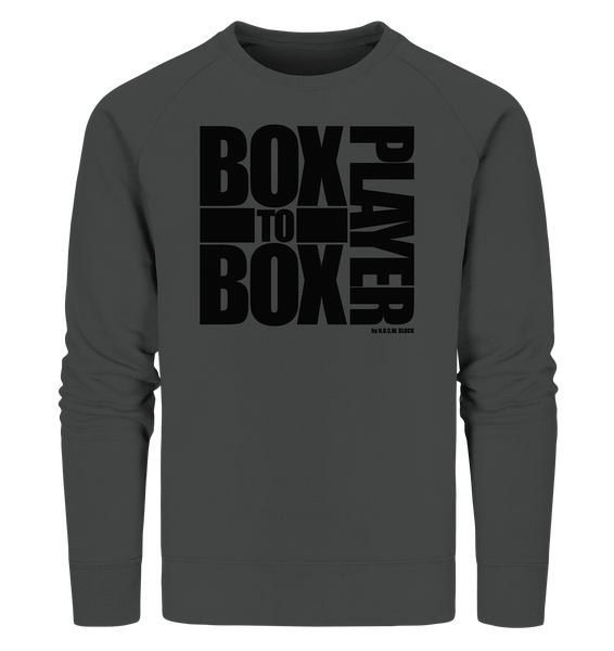 N.O.S.W. BLOCK Fanblock Sweater "BOX TO BOX PLAYER" Männer Organic Sweatshirt anthrazit