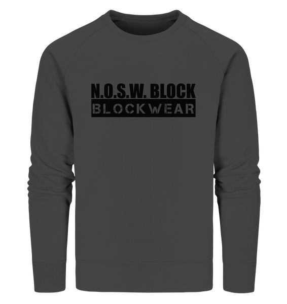 N.O.S.W. BLOCK Sweater "BLOCKWEAR" Männer Organic Sweatshirt anthrazit