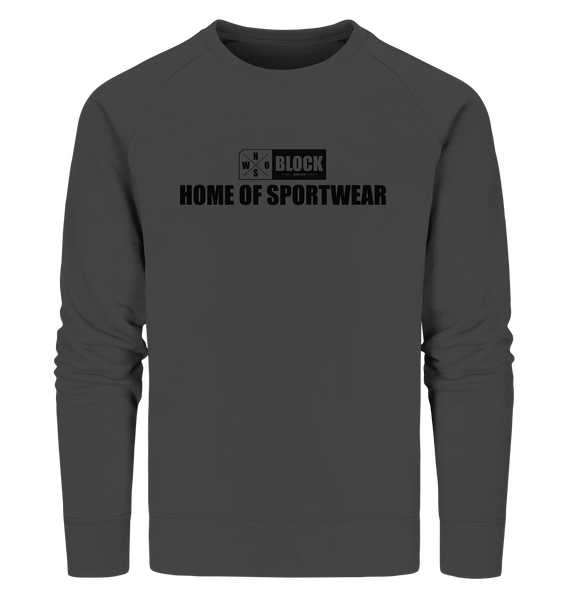 N.O.S.W. BLOCK Sweater "HOME OF SPORTWEAR" Männer Organic Sweatshirt anthrazit