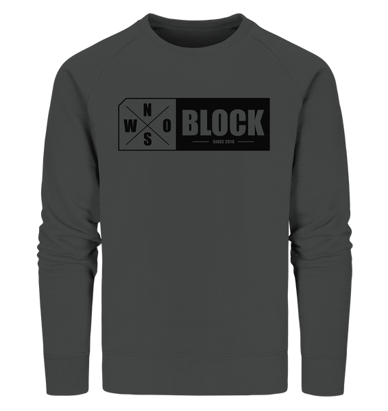 N.O.S.W. BLOCK Logo Sweater Männer Organic Sweatshirt anthrazit