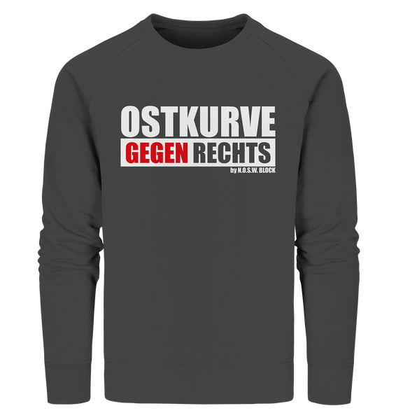 N.O.S.W. BLOCK Gegen Rechts Sweater "OSTKURVE GEGEN RECHTS" Männer Organic Sweatshirt anthrazit