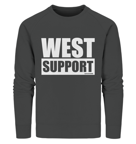 N.O.S.W. BLOCK Fanblock Sweater "WEST SUPPORT" Männer Organic Sweatshirt anthrazit