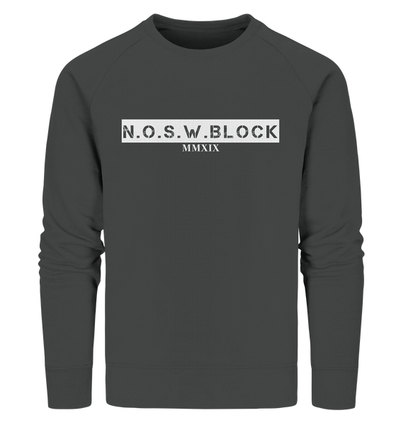 N.O.S.W. BLOCK Sweater "MMXIX" Männer Organic Sweatshirt anthrazit