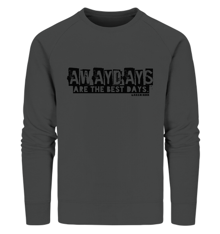 N.O.S.W. BLOCK Fanblock Sweater "AWAYDAYS ARE THE BEST DAYS." Männer Organic Sweatshirt anthrazit 