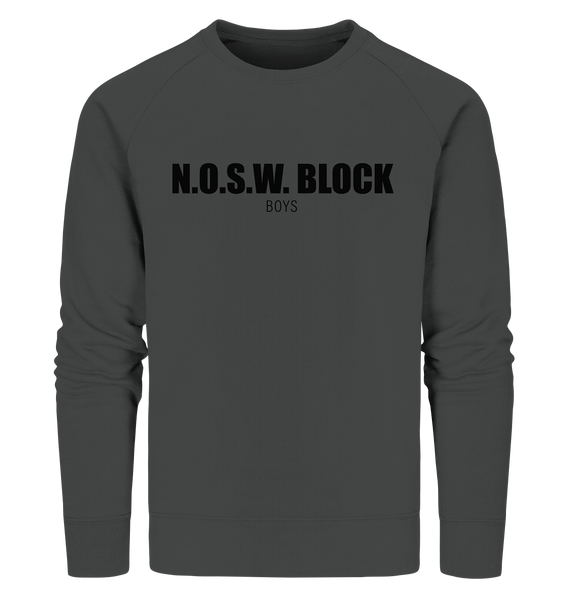N.O.S.W. BLOCK Sweater "N.O.S.W. BLOCK BOYS" Männer Organic Sweatshirt anthrazit